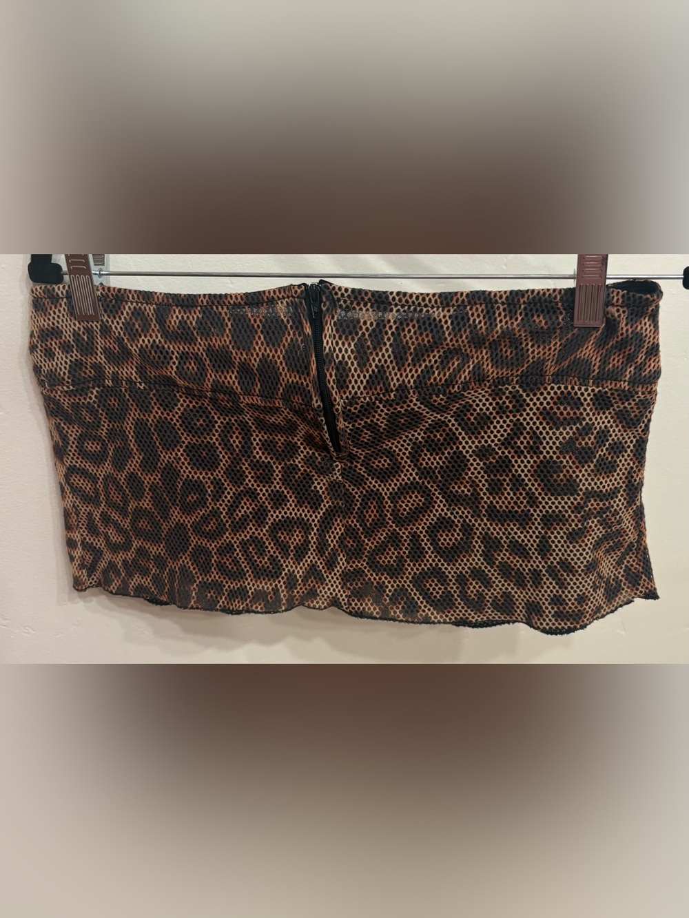 Serious Clothing Leopard Mesh Pleated Micro Mini Skirt - Picture 2 of 3